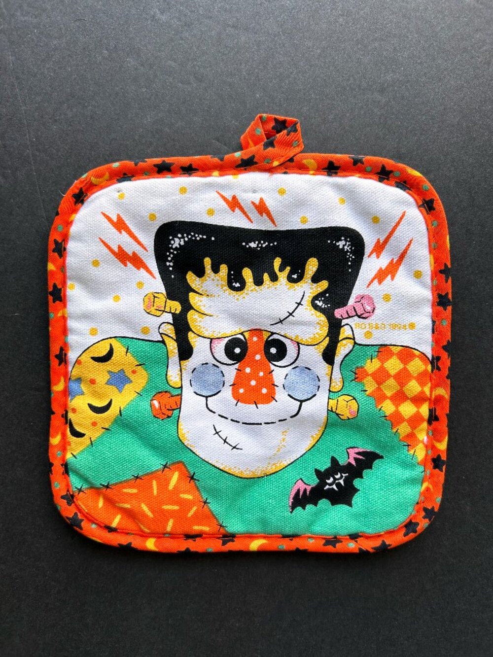 Vintage 90s Halloween Quilted Frankenstein Trivet